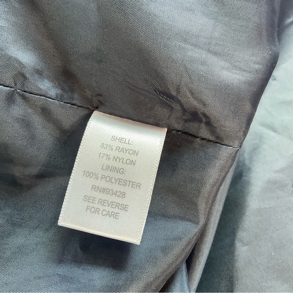 Kristin Davis Skirt Navy Blue Floral Ruffle  Size 10 Lined‎ Knee Length Mini - Picture 9 of 9